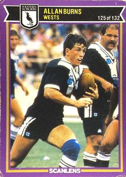 1987 Scanlens Rugby League #125 Alan Burns Front
